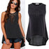 Hollowed Out Sleeveless Blouse
