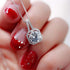 Zircon Pendant Necklace Women Silver Metal Chain Necklace Jewelry