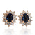 Blue Zirconia Crystal Clip Earrings