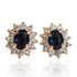 Blue Zirconia Crystal Clip Earrings