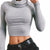 Solid Turtle Neck Crop Top
