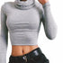 Solid Turtle Neck Crop Top