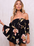 Floral Print Elastic Waist Jumpsuit