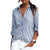 Striped Long Sleeve Button Down Loose Blouse