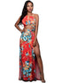 Orange Floral Women's Maxi Dress