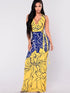 Yello/Blue Women's Maxi Dress