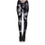 Women's Skull&flower Black Leggings Digital Print Trousers