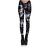 Women's Skull&flower Black Leggings Digital Print Trousers