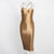Gold Strapless Open Back Evening Dress