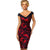 Vintage Contrast Color Elegant Flower Sexy Off Shoulder Women Dress
