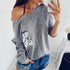 Knitted Sequined Slash Neck Pullover