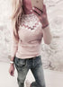Long Lace Sleeve Knitted Blouse