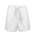 Beach White Zipper High Waist Shorts