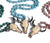 Bull Head Pendant Long Necklace with natural Stone Beads