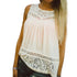 Lace Splice Sleeveless Blouse