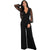 Long Black Rompers Womens  Party V-neck Jumpsuit