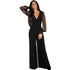 Long Black Rompers Womens  Party V-neck Jumpsuit
