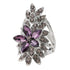 Purple Tinted Crystal Floral Ring